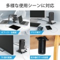 タワー型タップ/12個口/雷サージ付/ホコリ防止シャッター付/固定可能/5ポート合計出力4.8A/2.0m/ブラック 写真4
