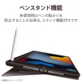 iPad 10.2インチ 第9/8/7世代 (2021/2020/2019年) ケース カバー 手帳型 フラップ ソフトレザー ApplePencil収納 スリープ対応 マグネット ネイビー 写真4