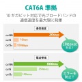 LANケーブル Cat6A スーパースリム 10m ブラック RJ45コネクタ 10Gbps RoHS指令準拠(10物質) 写真4