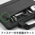Surface Laptop Go2 / Go 12.4インチ 2022年 / 2020年 用 パソコンケース ハンドル付き ファスナー付きポケット 起毛素材 カジュアルタイプ PCケース ブラック 写真4