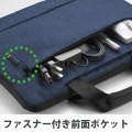 Surface Laptop Go2 / Go 12.4インチ 2022年 / 2020年 用 パソコンケース ハンドル付き ファスナー付きポケット 起毛素材 カジュアルタイプ PCケース ネイビー 写真4