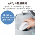 ワイヤレスマウス Bluetooth 3ボタン 抗菌 軽量 IR LED Mサイズ ホワイト 写真4