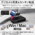 カードリーダー USB2.0 ケーブル収納タイプ 【SD SDHC SDXC microSD microSDHC microSDXC MMC RS-MMC 等対応】 Windows11 Mac ブラック 写真4