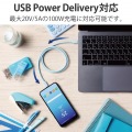 USBケーブル USB4 USB-IF 正規認証品 USB-C to USB-C PD対応 最大100W 80cm ブルー 写真4