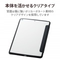 iPad 10.2インチ 第9/8/7世代 (2021/2020/2019年) ケース カバー 手帳型 フラップ ハイブリッド スリープ対応 マグネット 2アングル 背面クリア ブラック 写真4