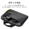 Surface Go3 Go2 Go パソコンケース ハンドル付き 軽量設計 起毛素材 ポケット付 PCケース バッグインバッグ パソコンバッグ ブラック 写真4