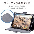 タブレットケース カバー 汎用 8.5?11.5インチ ソフトレザー 手帳型 フラップ マグネット フリーアングル ハンドベルト ペンホルダー ブラック 写真4