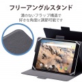タブレットケース カバー 汎用 8.5?11.5インチ ソフトレザー 手帳型 フラップ マグネット フリーアングル ハンドベルト 薄型 軽量 ブラック 写真4