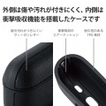 AirPods Pro 第2世代 ( 2022 ) ケース ヴィーガンレザー カバー 衝撃吸収 落下防止 カラビナ付 ワイヤレス充電 MagSafe充電対応 背面RESETボタン対応 ブラック 写真4