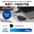 USB Type-C(TM)変換アダプター付き USB3.0超コンパクトハブ 写真4