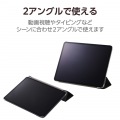 13インチiPad Pro(M4) ソフトレザーフラップ 背面クリア 2アングル スリープ対応 写真4