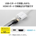 USB Type-C(TM) - HDMI(R)変換アダプター(シリコンメッシュ/60W) 写真4