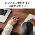 マウス/無線2.4GHz/Type-Cプラグ/Lサイズ/3ボタン/左右対称/ブラック 写真4