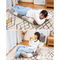 ハイバック座椅子 フットレスト リクライニング 首が楽 脚上げ リラックスチェア リクライニングソファ 頭部14段 背部14段 脚部14段 ブラウン 写真4