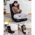 クラシックスタイルの座椅子 ハイバック リクライニング 首が楽  ヘッドレスト14段 バックレストレバー式14段  ブラック 写真4