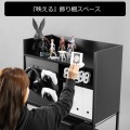 デスクサイドラック PC収納 『隠す & 魅せる を両立する サイドラック』 扉付き 棚 (幅76 × 奥行き37 × 高さ150cm) ブラック 写真4