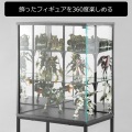 デスクサイドフィギュアラック 強化ガラス 背面ミラー 幅60×奥行40×高さ140cm PC収納 BHS-600FR-BK 写真4