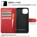 iPhone 13 Pro Max 手帳 シンプル マグネット/ブラック/レッド 写真4