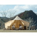 リビングを備えたオールシーズン使える2ルームワンポールテント ヤドカリテント タン 写真4