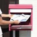 スタンドポスト 郵便ポスト 郵便受け 大容量 置き型 鍵付き 大きい 簡単設置 工事不要 置くだけ シリンダー錠 錆びにくい【Olga(オルガ)】(ワインレッド) 写真4