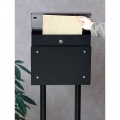 スタンドポスト 郵便ポスト 郵便受け ポスト鍵付き メールボックス 置き型 工事不要 アンカー固定可能 スタンドタイプ 【Rosa(ローザ)】(ブラック) 写真4