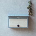 壁掛けポスト ダイヤルロック付き スリット窓付き 横長 コンパクト 木目 上品 カジュアル 錆びにくい【Lia(リア)】(ブルーグレー/ホワイト木目) 写真4
