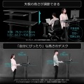 バウヒュッテ スタンディングデスク 1200 ( ブラック ) BHD-1200H | パソコンデスク スタンディングデスク 昇降 高さ調節 引き出し 幅120 奥行45 オフィスデスク 写真4