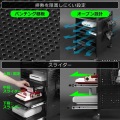 バウヒュッテ ゲーム機収納ラック BHS-380G-BK | ワゴン キャスター付き 収納 ラック スリム 写真4
