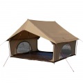 クラシックな外観と機能性を両立させた家型テント エイテント タン 写真4
