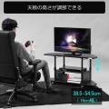 昇降式コーナーテレビ台 ブラック 写真4