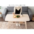ソファテーブル 天然木突板 木目柄 幅100 高さ60 CT-K600 ホワイト 宮武製作所 | 収納棚 テレワーク 写真4