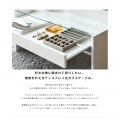ガラステーブル ホワイト 白 リビングテーブル テーブル ガラス ローテーブル 収納付き 一人暮らし 新生活 長方形 強化ガラス 木製 幅75cm 写真4