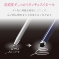 スマートフォン・タブレット用タッチペン/超感度タイプ/ノック式/ネイビー 写真4