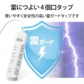 一括&個別スイッチ付 雷ガードタップ 写真4