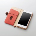 iPhone6s/6用ソフトレザーカバー/磁石タイプ/サーモンピンク 写真4