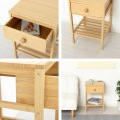 Bamboo サイドテーブル 竹材 コンセント(1500W)付 A4書類 引き出し付 小物置き棚 軽量 シンプル 玄関 リビング 寝室 ベッドサイド スマホ置き 写真4