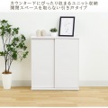  カウンター下収納 ラック 引戸タイプ キャビネット 木製 ユニット収納 ホワイト 白 幅75 奥行29.6 高さ84.9cm 白井産業  PTS-8575SD WH ピタシエ 写真4