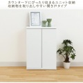 カウンター下収納 ラック 扉タイプ キャビネット 木製 ユニット収納 ホワイト 白 幅60 奥行29.6 高さ84.9cm 白井産業 PTS-8560D WH ピタシエ 写真4