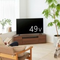 テレビ台 ローボード 白井産業 49-55V 大型テレビ対応 どんな角度でも設置可能 収納 キャスター付き ダークブラウン 幅130 奥行42.2 高さ36cm ROC-3513DH DK 写真4