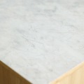 テーブル 白井産業 幅90cm 高さ32cm ホワイト 白 ナチュラルブラウン 石目調 引出付き メラミン天板 収納 リビング 北歐モダン NOR-9075TWH 写真4