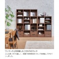 フリーラック シェルフ 白井産業 飾り棚 オープンラック 横置き可 正方形 マス目 木目調 ダークブラウン 幅124cm 高さ125cm レジェルノ LGE-1212DK 写真4