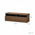 テレビ台 白井産業 テレビボード ローボード 42から50V型対応 収納 AV収納 ゲーム収納 引き出し 約幅120cm 高さ40cm ダークブラウン ティレスタ3 TL3-4012HDK 写真4