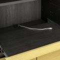 壁面収納 デスク キャビネット 幅60cm 高さ180cm ナチュラルブラウン 本棚 スライド棚 耐震機能付き ソフトクローズ扉 リビング 収納 ポルターレリビング2 写真4