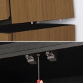 壁面収納 上置き P2L-1815DHBR用 幅154cm 高さ55cm ミドルブラウン 天井突っ張り 耐震機能付き ソフトクローズ扉 リビング 収納 ポルターレリビング2 写真4