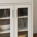 食器棚 カップボード キッチン収納 ガラスキャビネット 一人暮らしの部屋や狭いスペースにぴったりサイズ ホワイト 白木目 写真4