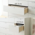 チェスト タンス 白井産業 幅111cm 高さ80cm ホワイト 白木目 引出4段2列 衣類収納 ワイドタイプ フルニコ 写真4