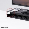電源タップ+USBポート付き机上ラック(W600×D200 ブラック) 写真4