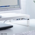 USBハブ付モニター台(ホワイト) 写真4