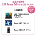 USB PD対応AC充電器(PD45W・TypeCケーブル付き) 写真4