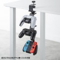 クランプ付きゲームコントローラースタンド(ヘッドフォンホルダー付・ブラック) 写真4